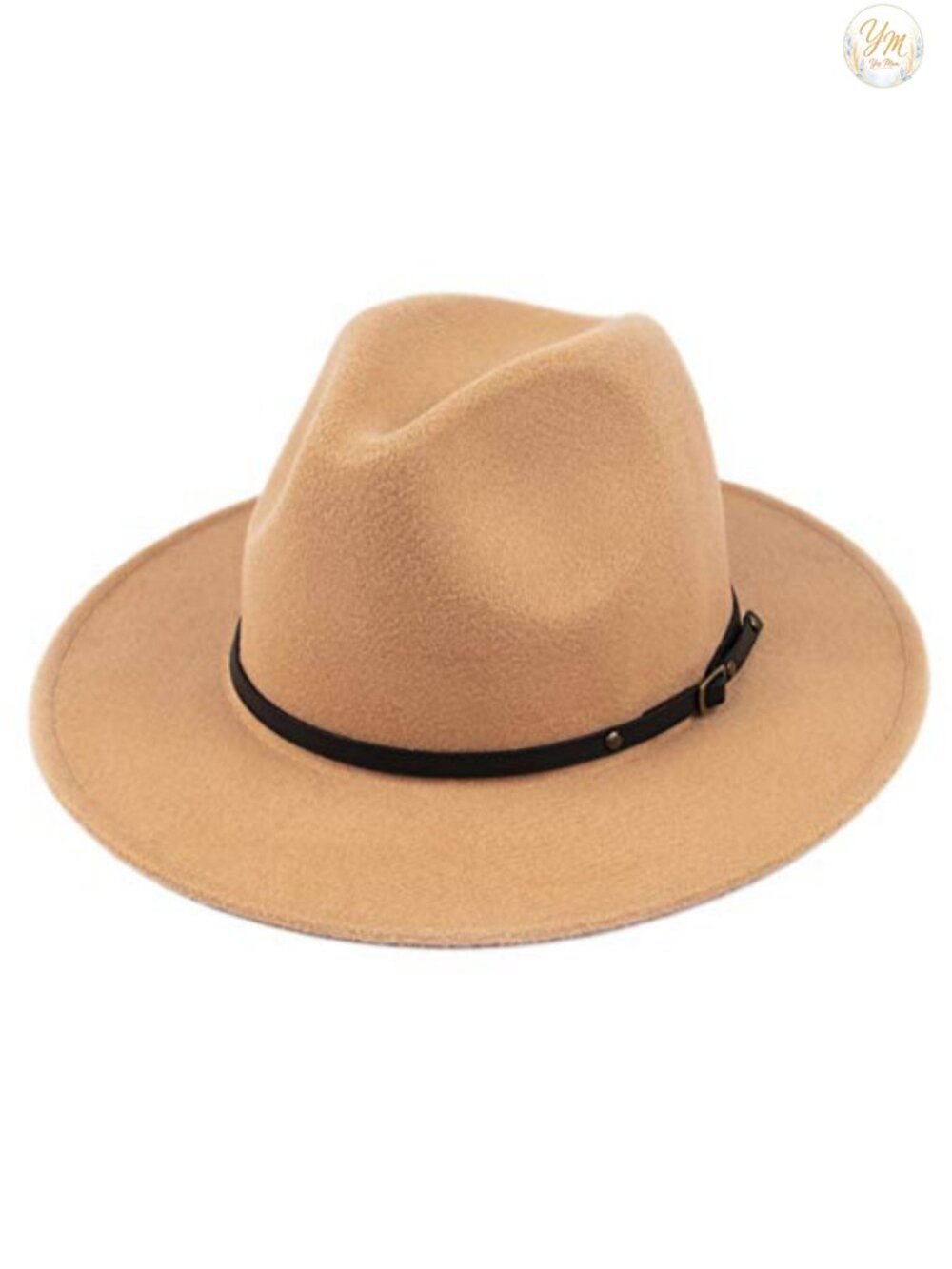 Wide Brim Floppy Panama Fedora Hat Polyester Wool Belt Buckle